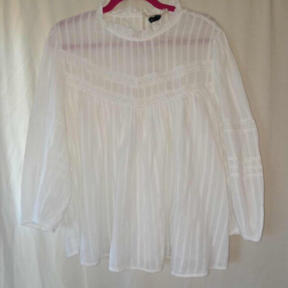 Universal Thread White Boho Cottage 3/4 Sleeve Blouse XL NWT Lace Ruffles - Picture 3 of 4